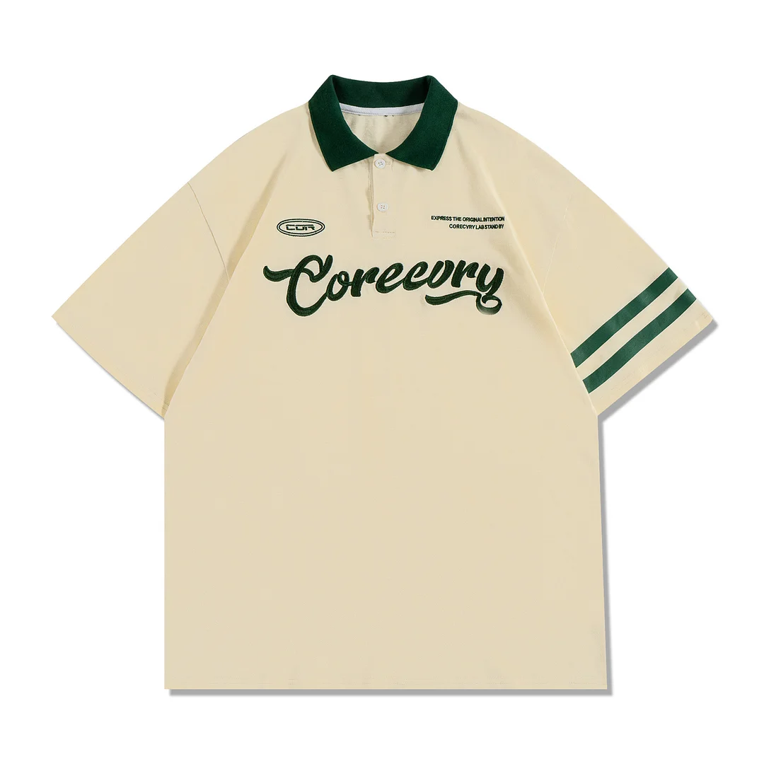 Trendy Retro Lapel Short-sleeved Polo Shirt、、URBENIE