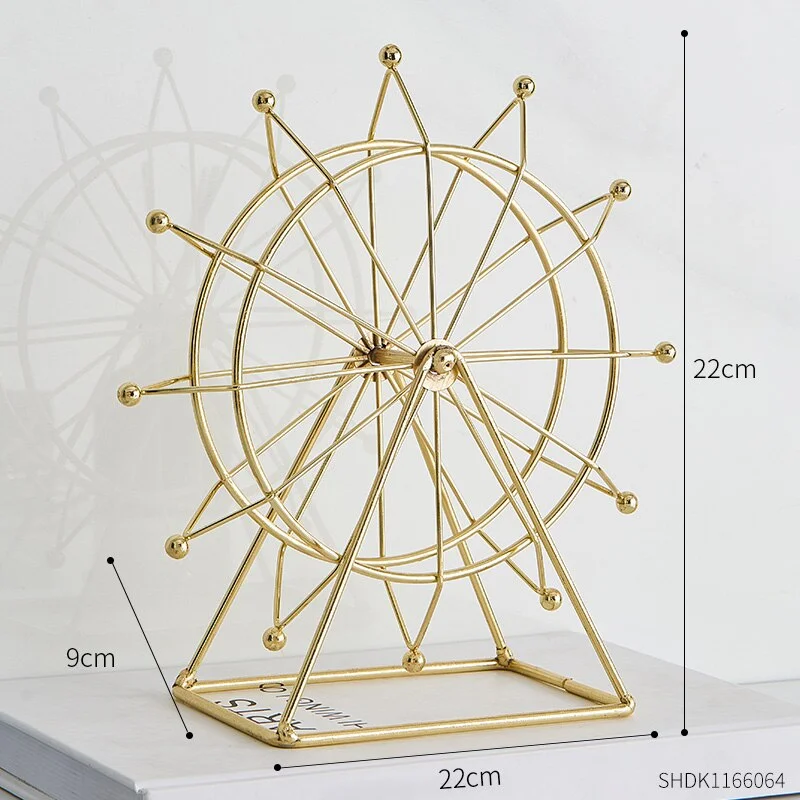 Creative Home Decor Ferris 3D Wheel Rotatable Metal Model Toy Gift for Children Adult Modern Living Room Office Desk Decoration