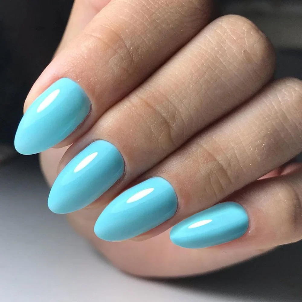 24Pcs Shiny Wine Red Short Stiletto False Nails DIY Press On Fake Nail With Jelly Glue Lady Daily Wear Manicure Tools-Nail Inspo