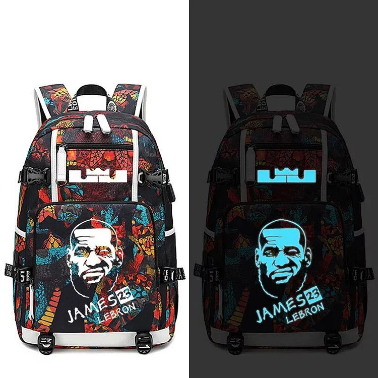 Mayoulove Los Angeles Basketball  James 23 #5 USB charging Backpack School NoteBook Laptop Travel Bags-Mayoulove