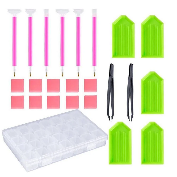24pcs 5D DIY Diamond Painting Drill Pens Cross Stitch Embroidery Tools Set