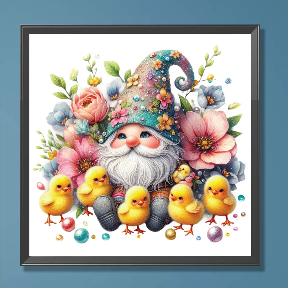 Full Round Diamond Painting 30*30cm - Beautiful Goblin And Chicken