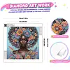 Floral Butterfly Black Lady Special Shaped 5D DIY Partial Drill Diamond Art Kit 30x30cm Diamonds Dots Gem Art Kits for Adults Home Decor