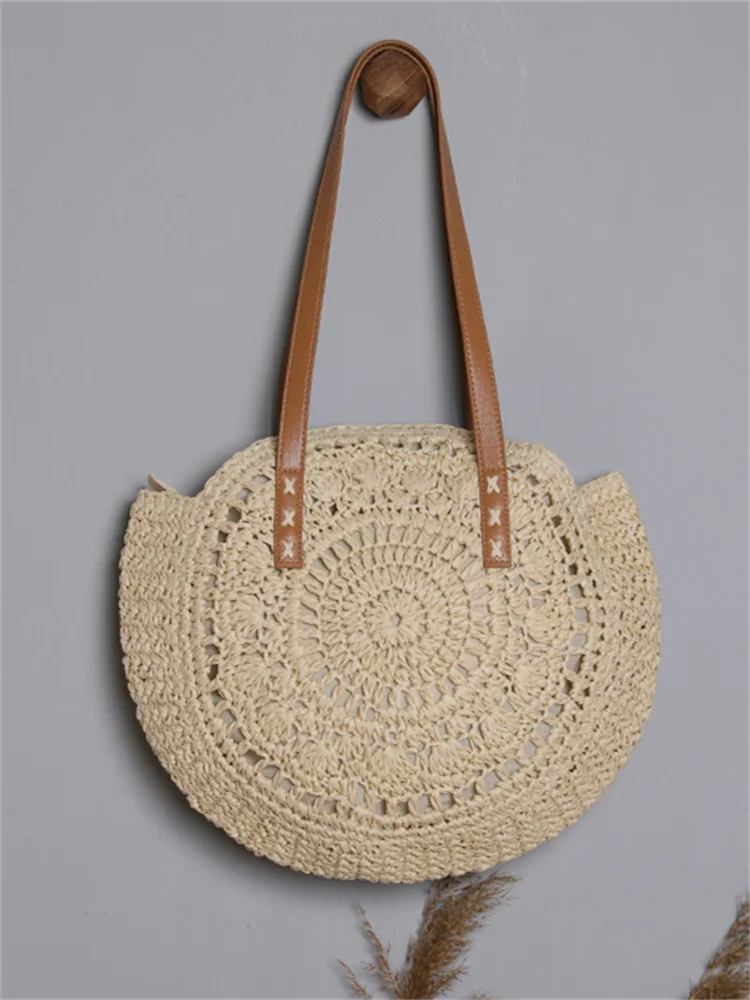 Boho Utility Big Straw Shoulder Bag