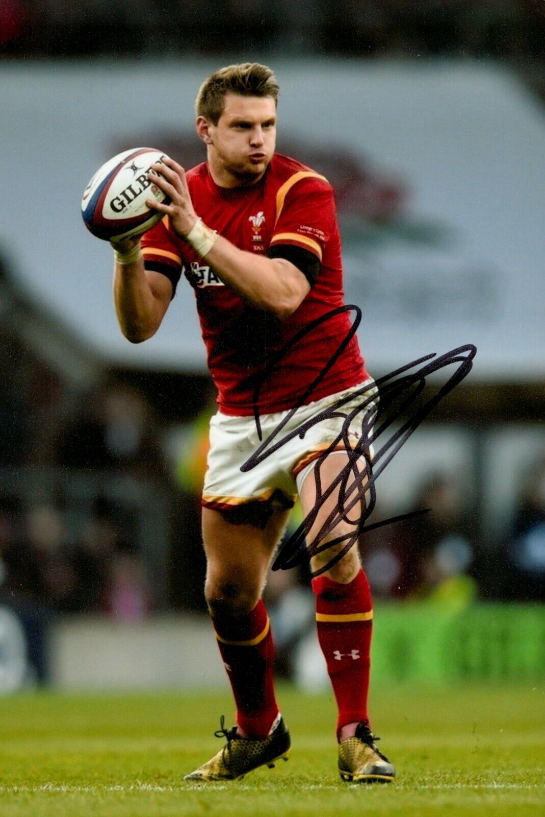 Dan Biggar Signed 6x4 Photo Poster painting Wales Rugby Union Northampton Saints Autograph +COA