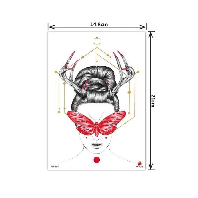 2021 New Plain Flower Arm Tattoo Sticker Flower Waterproof Tattoo Color Animal Tiger Tattoo Sticker