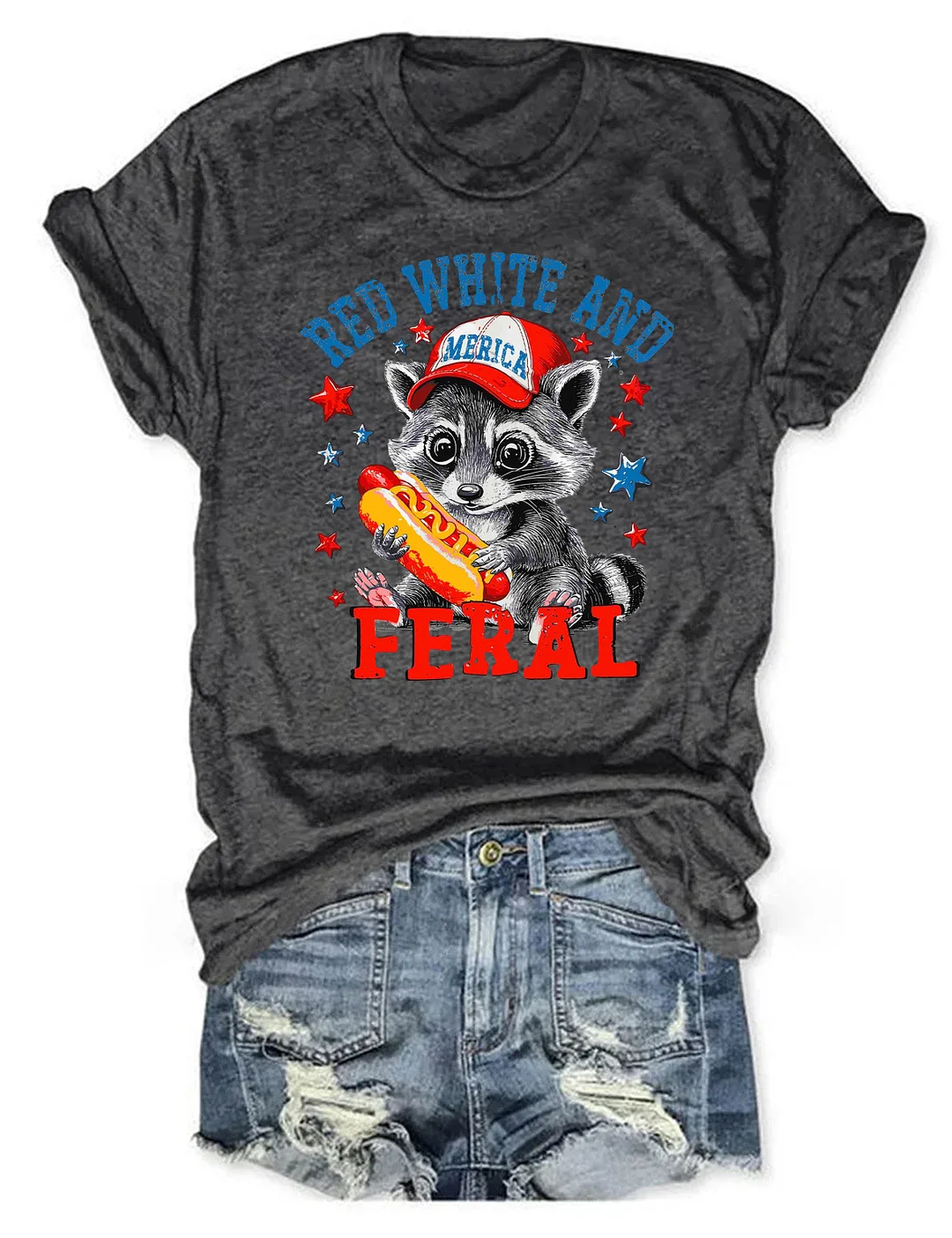 Red White And Feral T-shirt