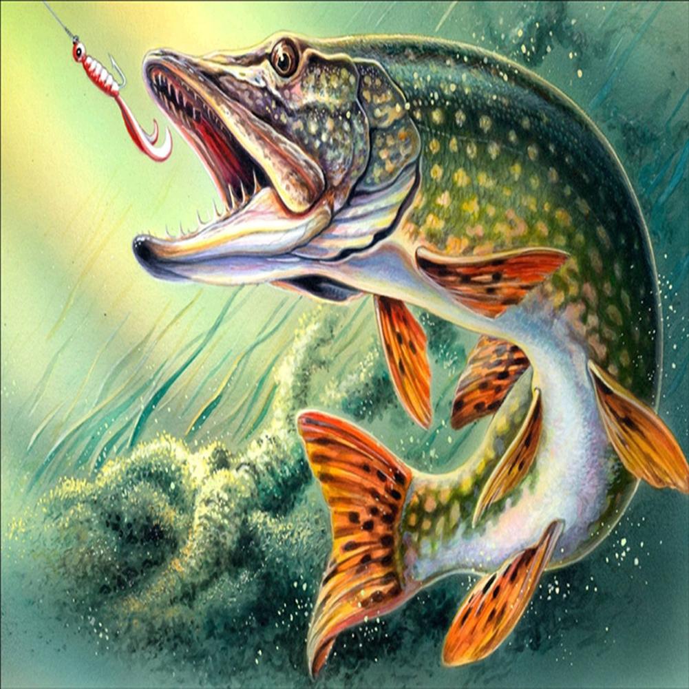 

40x50cm Round Drill Diamond Painting-Swimming Fish, 501 Original
