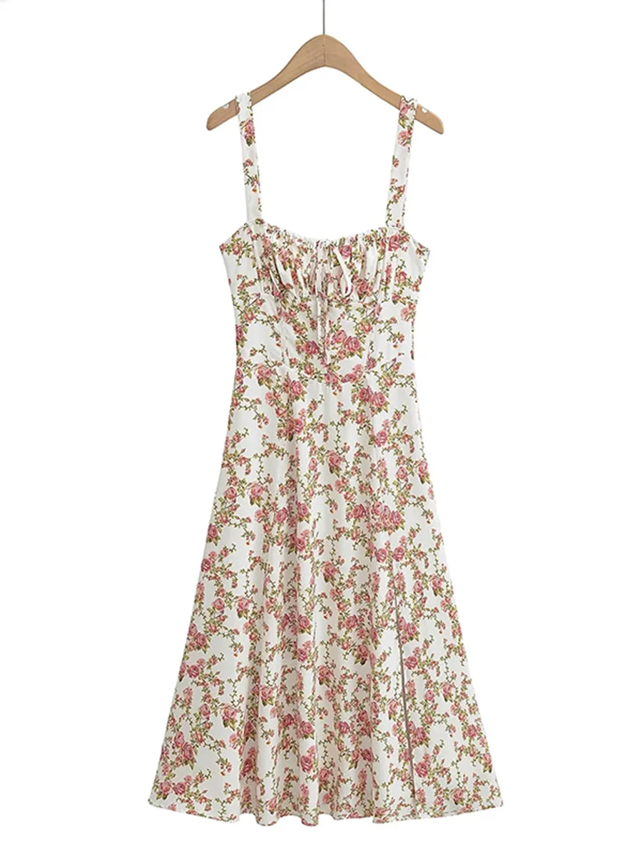 Brownm Brownm 2025 New Fashion Printing Strap To The Waistless Sleeveless Slings Long Dress Dress Woman