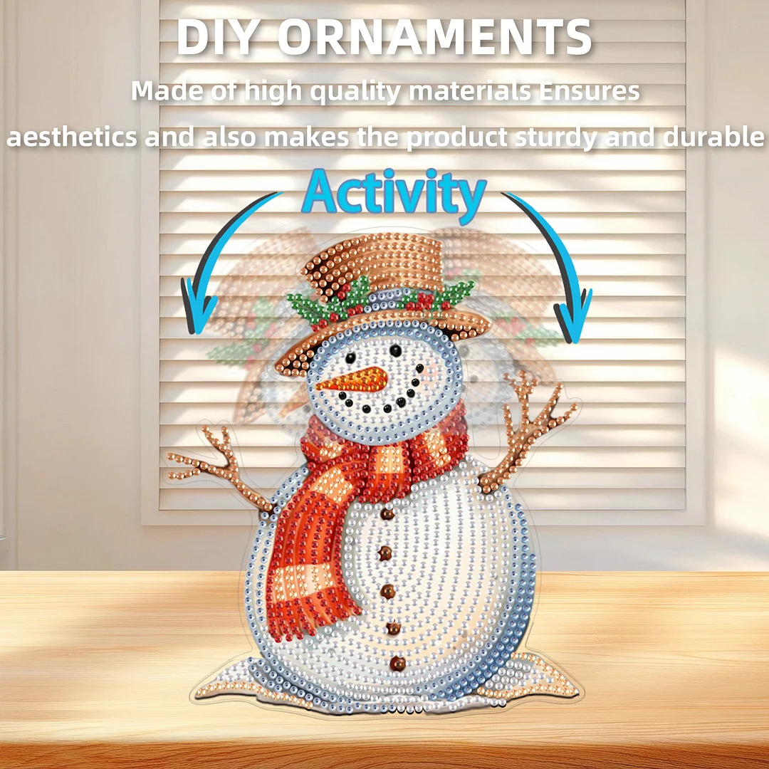 Snowman DIY Acrylic Shaking Head 5D DIY Diamond Art Tabletop Ornament Home Decor