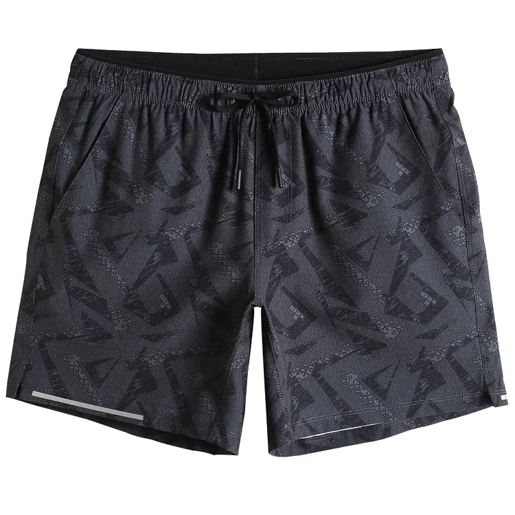 6 Inch Grey Black Running Workout Shorts