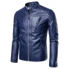 2023 Men's Fashion Slim Leather Biker Jacket