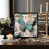 Framed Diamond Painting - Special Shaped - Butterfly Flower (25x25cm)
