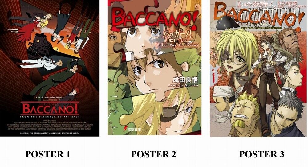 BACCANO - ANIME - 3 Photo Poster painting POSTERS - QUALITY PRINTS - INSERTS FOR FRAMING