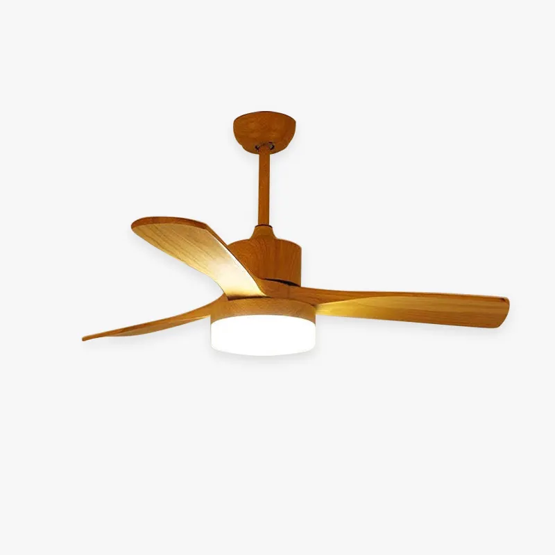 Ozawa 3-Blade Ceiling Fan with Light, Wooden, 2 Color, 43''
