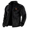 Men's Outdoor Retro Western Style Double-Sided Fleece Stand Collar Cardigan Jacket Thickened Coat by Inlyline