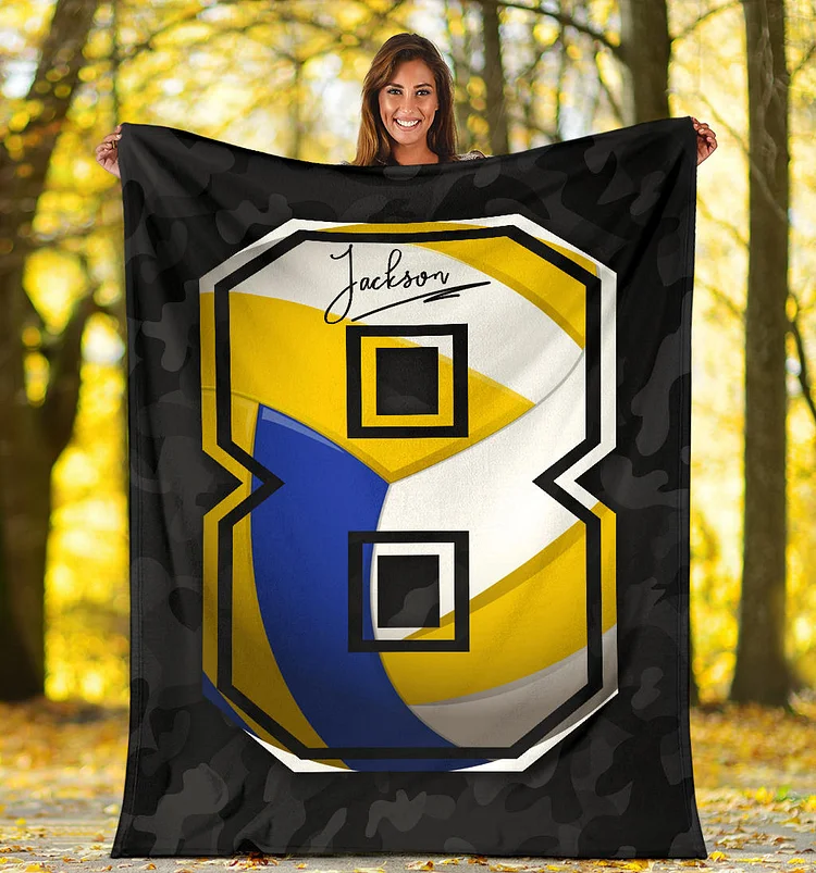Personalized Volleyball Blanket, Volleyball Girl Sherpa Fleece Blanket | BKKid518