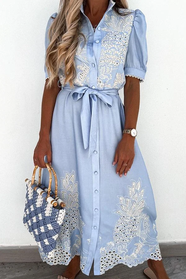 Hopeful Romantic Lace Embroidered Midi Dress