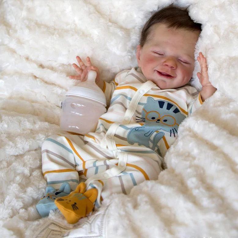 [Heartbeat and Coos] 20'' Realistic Reborn April Baby Doll Named David, Handmade Gift for Kids