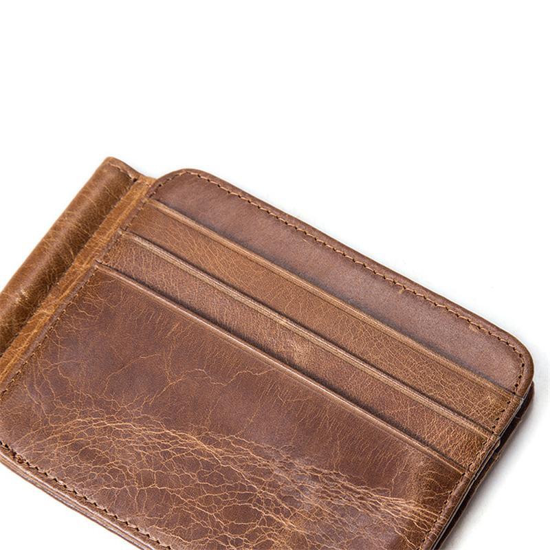 Multifunctional Men's Solid Color Leather Retro Wallet