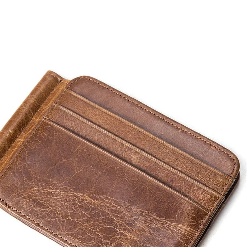 Multifunctional Men's Solid Color Leather Retro Wallet