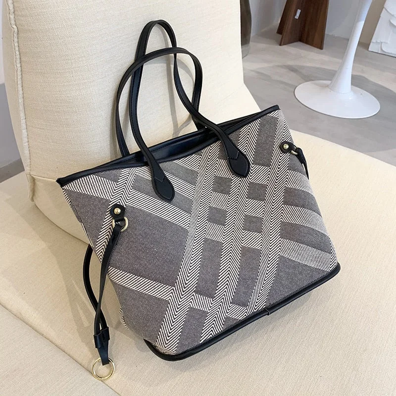 2021 Geometry Designer Shoulder Bag Retro Female Trendy Handbag Luxury Designer Big Fashion High Capacity Shopper Shopping Tote