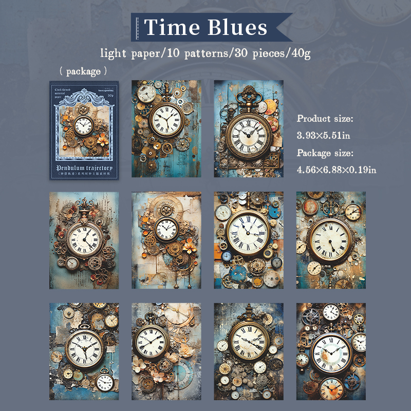 Journalsay Pendulum Trajectory Series Vintage Mechanical Clock Material Paper 