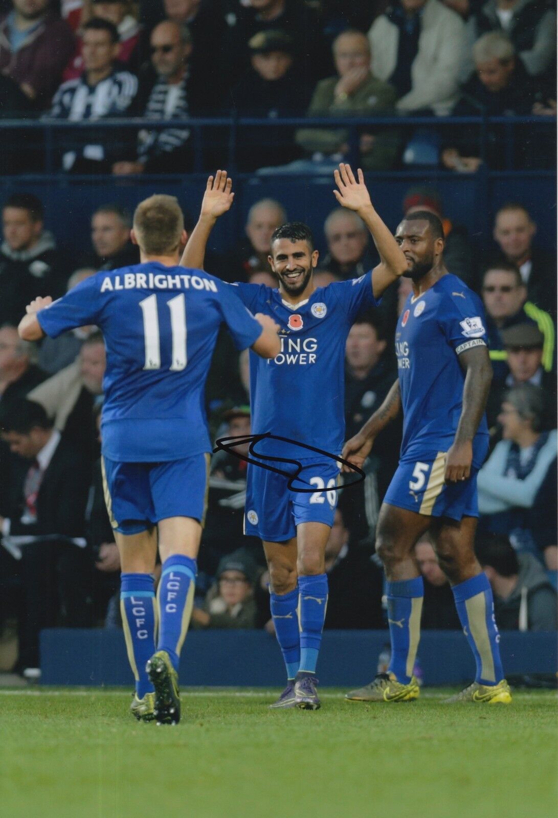 LEICESTER CITY HAND SIGNED RIYAD MAHREZ 12X8 Photo Poster painting 64.