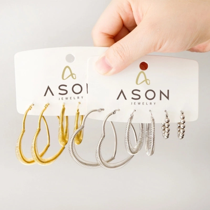 Fashion Geometric Stainless Steel Plating Earrings 1 Pair