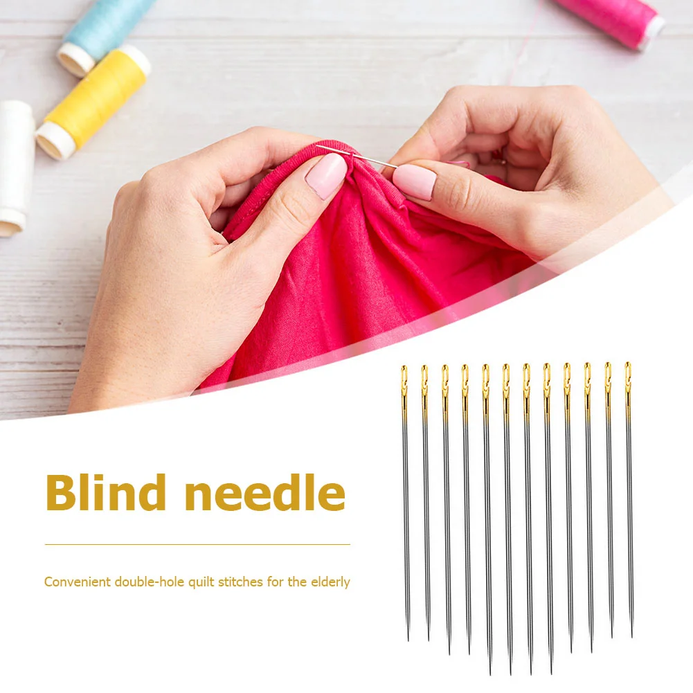 12pcs Side Hole Multi-Size Blind Needles DIY Embroidery Needlework Tool