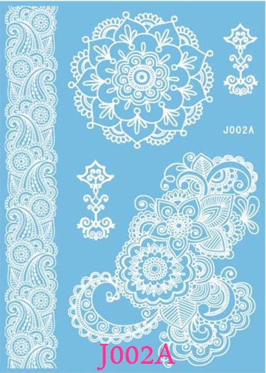25 Style Hot Henna Temporary Tattoo Paste White Dream Catcher Tattoo Black Indian Sun Flower Waterproof Tattoo Feather Women