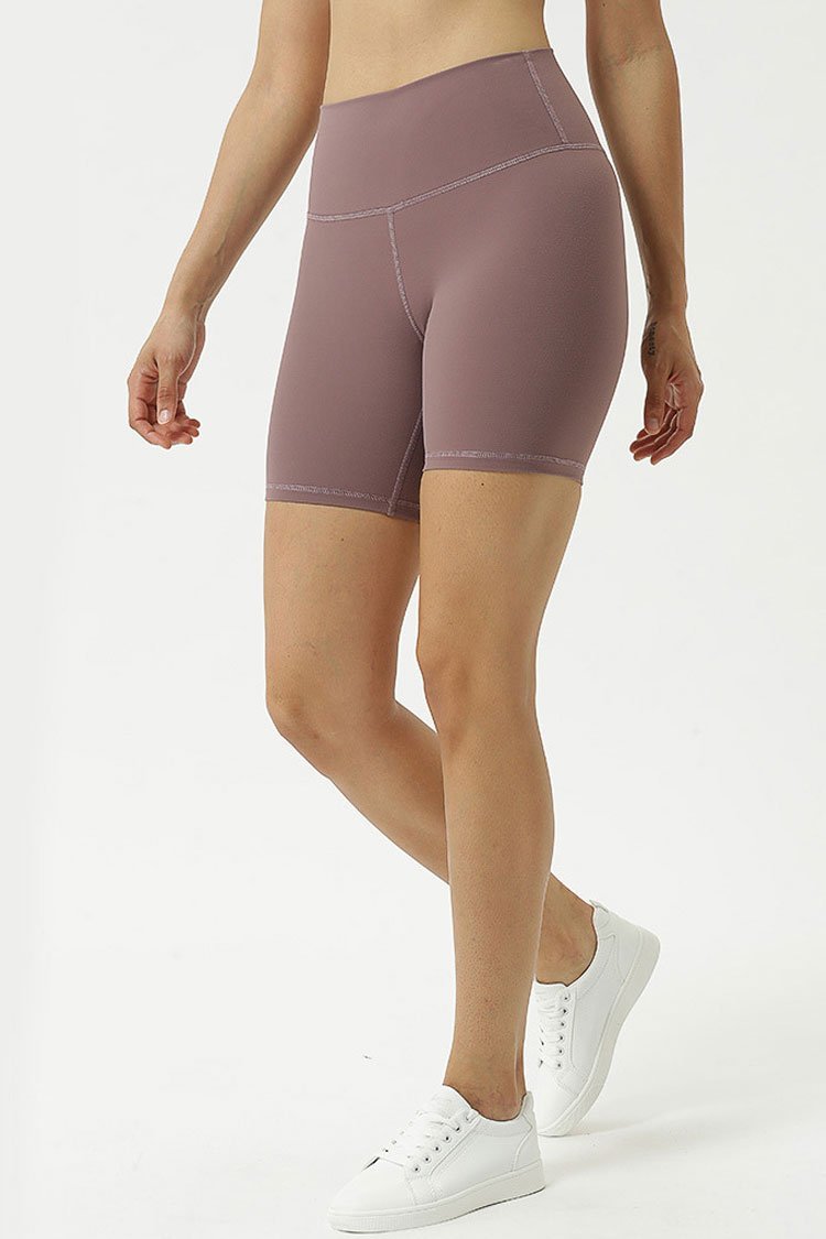 Naked Feel High Waist Lifting Sports Shorts-elleschic