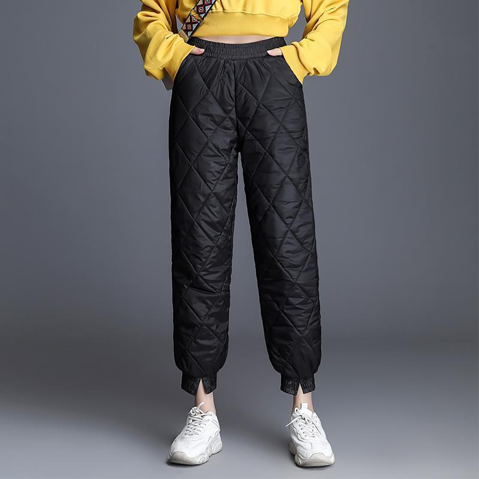 Smart Casual Trousers – Winter Straight Leg Thermal Pants Loose Plus Size Light Down Cotton Pants For Women Casual Bottoms Padded Pantalones De Mujer | Xinkeke