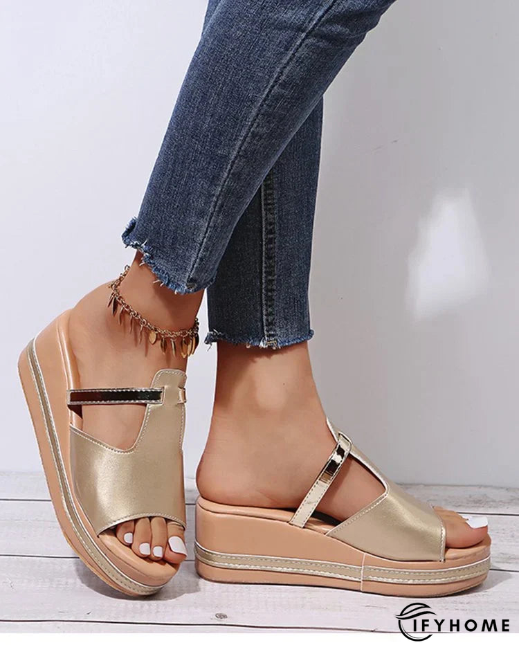Women's casual slip-on sandals with wedge heel | IFYHOME