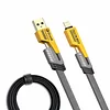 USB Cable Multi Charging Cord: 100W 4FT Black Braided Flat Cable 4-in-1 with AC Type Micro Lightning Plug &ndash; Fast Charging and Data Transfer EDC
