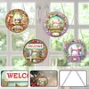 4Pcs Diamond Painting Sewing Machine Window Pendants Suncatcher Hanging Kits for Home Porch Farmhouse