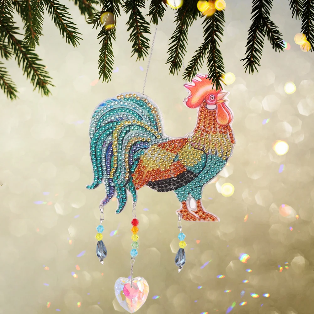 DIY Diamond Painting Sun Catcher - Peacock