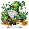 Gnome DIY 2D Flat Acrylic Diamond Painting Ornaments Kits Special Shaped Crystal Diamond Art Painting Tabletop Ornaments Single Sided Home Office Decor