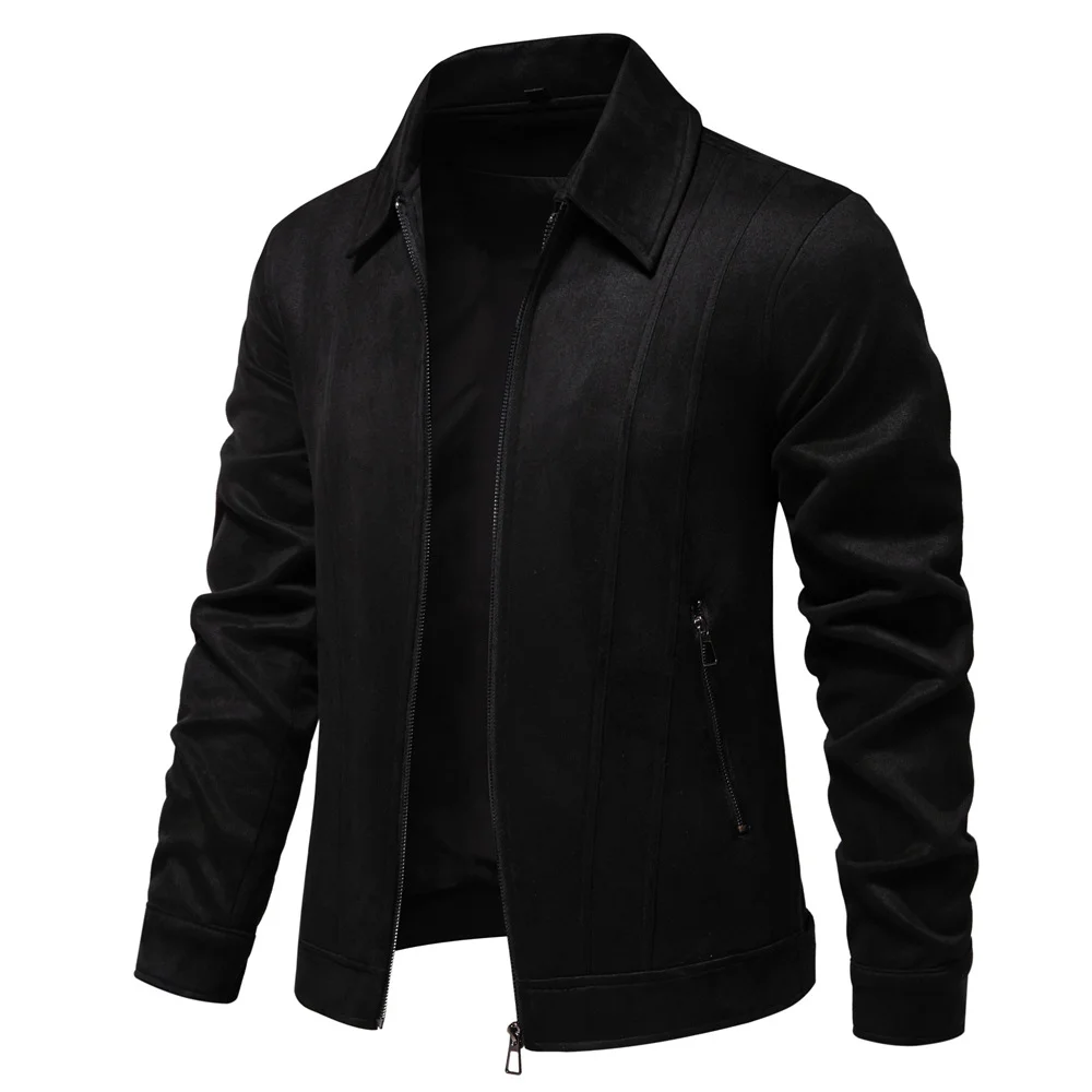 Men's Suede Lapel Mid-Weight Autumn Outdoor Jacket
