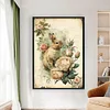 (Big Size) Flowers And Rabbit - 11CT Counted Cross Stitch 40*60cm/15.75*23.62in