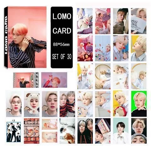 4 Pack/120 Pcs BTS JIMIN Lomo Card KPOP Bangtan Boys Photocards