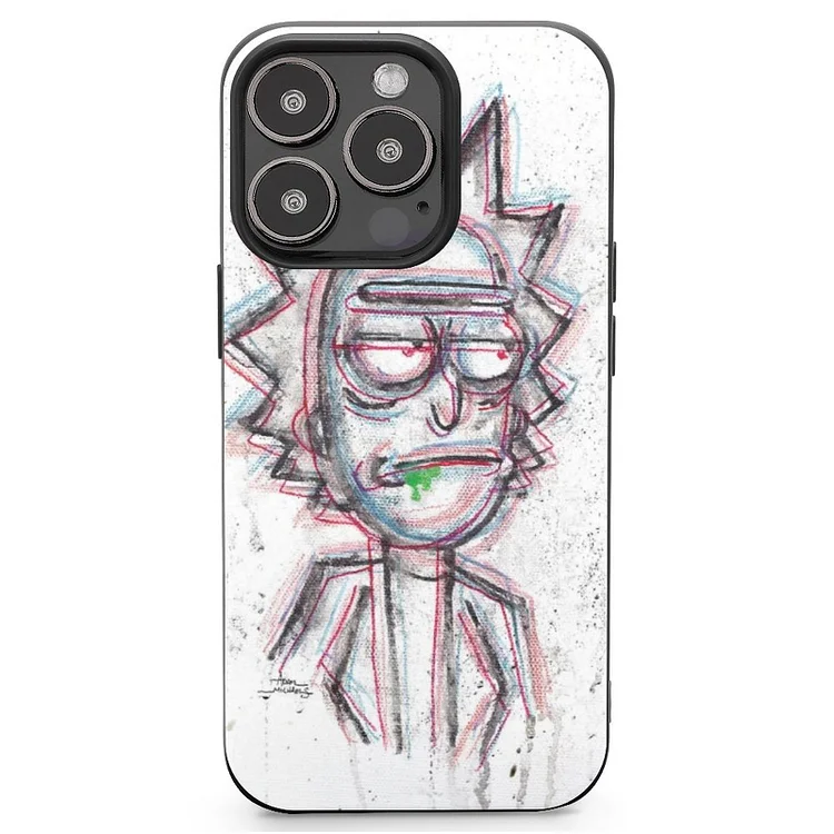 3D Rick With Green Drool Mobile Phone Case Shell For IPhone 13 and iPhone14 Pro Max and IPhone 15 Plus Case - Heather Prints Shirts