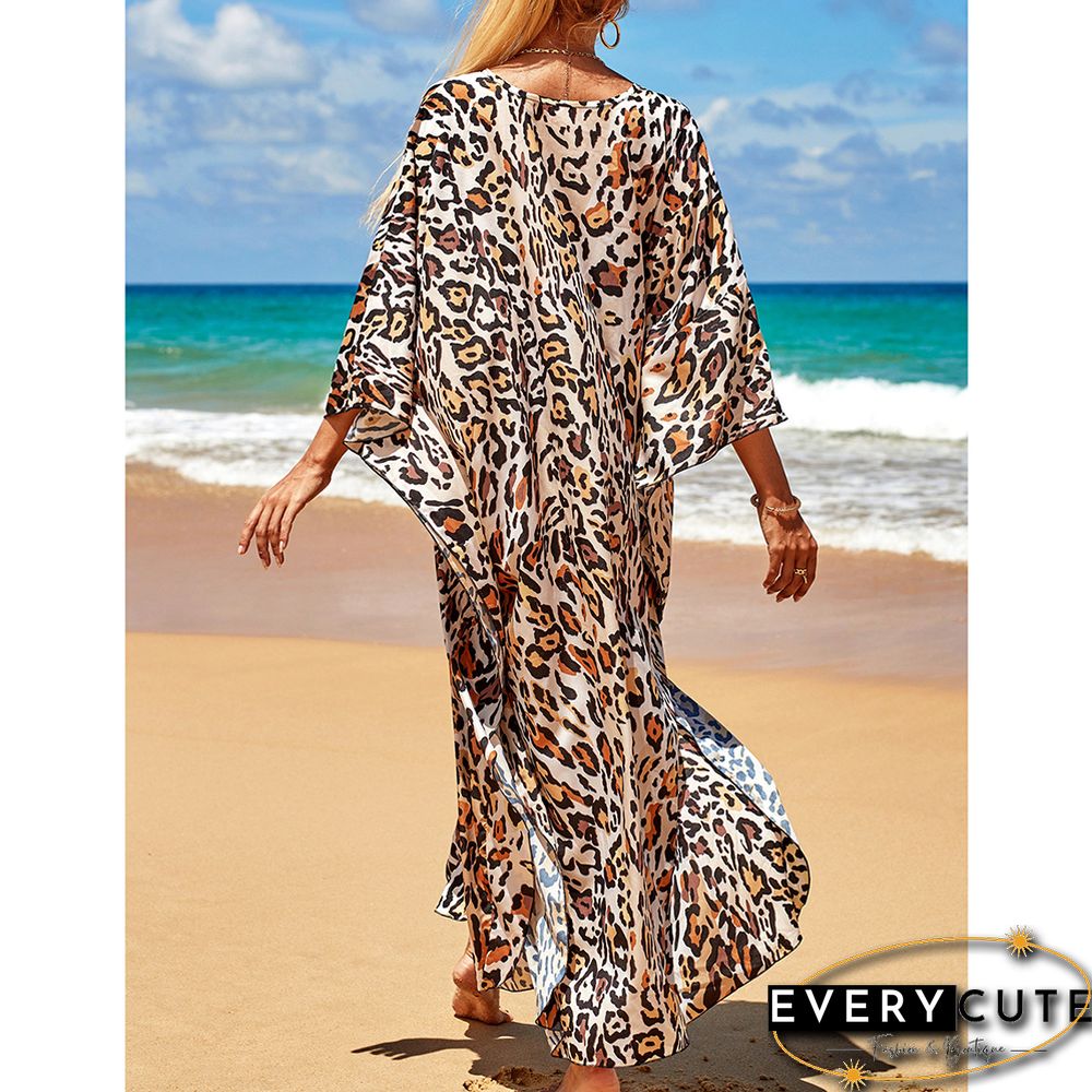Leopard Print Long Kinimo Beachwear