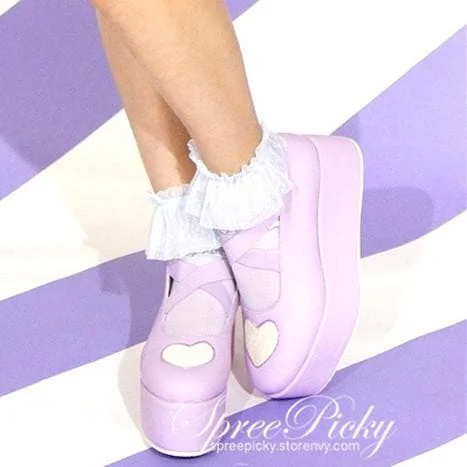 J-Fashion Harajuku Lolita Comfortable Low-cut Platform Shoes SP130167