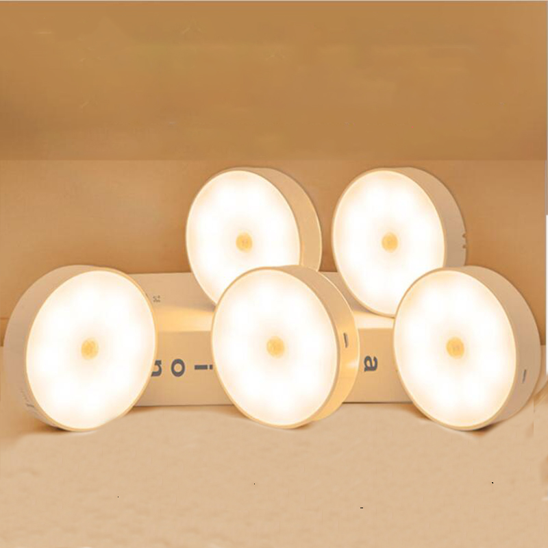 700mah USB Recharge LED Wall Lamp Human Body Infrared Sensor Night Light Cabinet Closet Lights for Bedroom Stair Toilet、14413221362536236236、sdecorshop