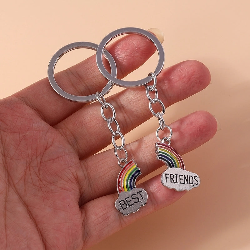 Casual Minimalist Commute Letter Rainbow Alloy Keychain