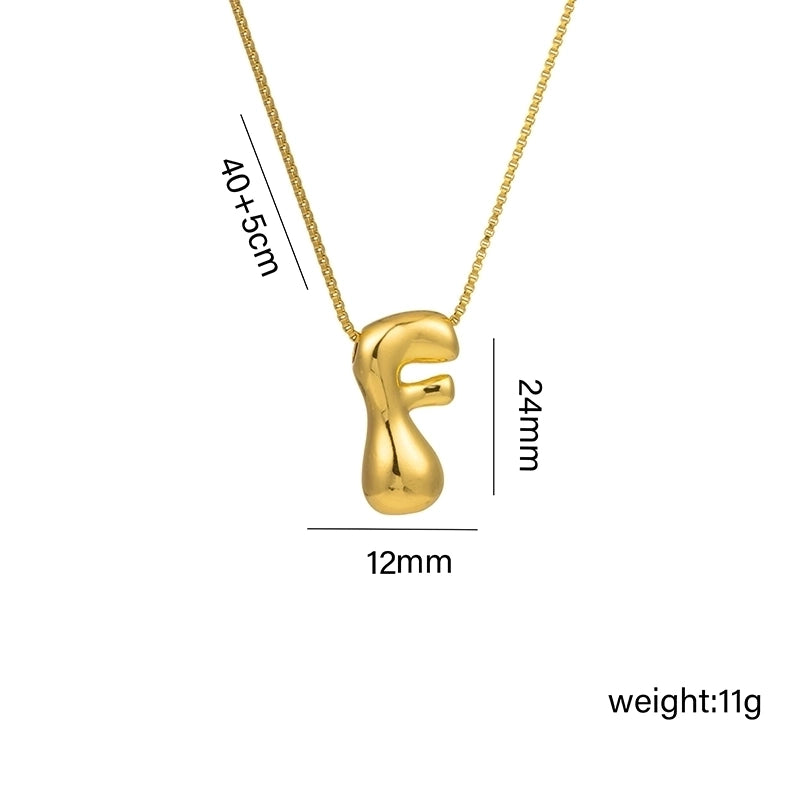 Hip-Hop Minimalist Letter Titanium Steel 18K Gold Plated Plating Pendant Necklace
