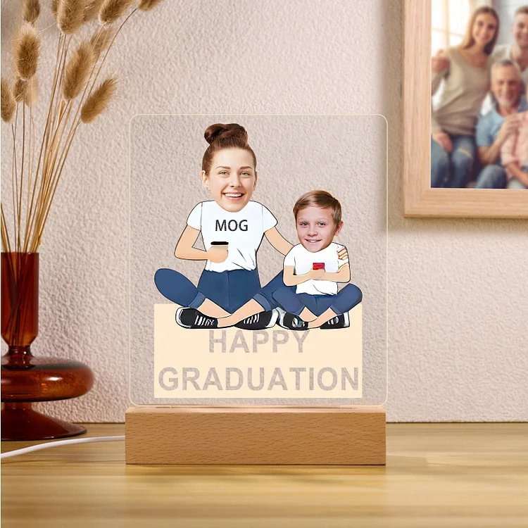 2024 Graduation Gifts - Personalized Photo Family Night Light Custom Text LED Light Graduation Gift for Son/Daughter
