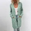 Women's Casual Long Twist Knit Sweater Coat