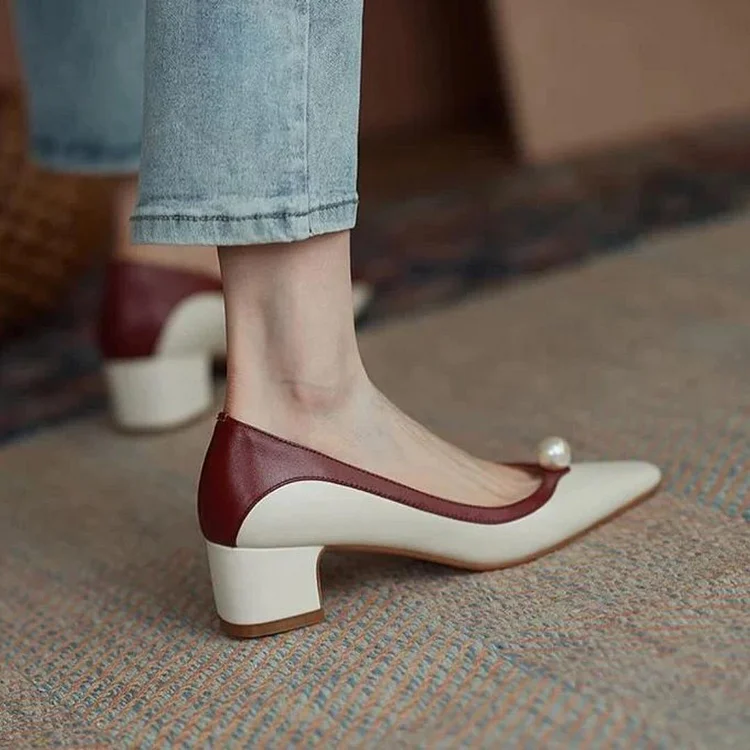 Chic Pumps With Pearl Embellishment shopify Stunahome.com